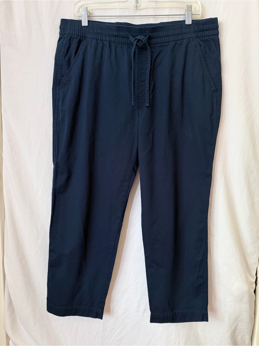 gap comfort business casual work wear pull on easy pants navy blue